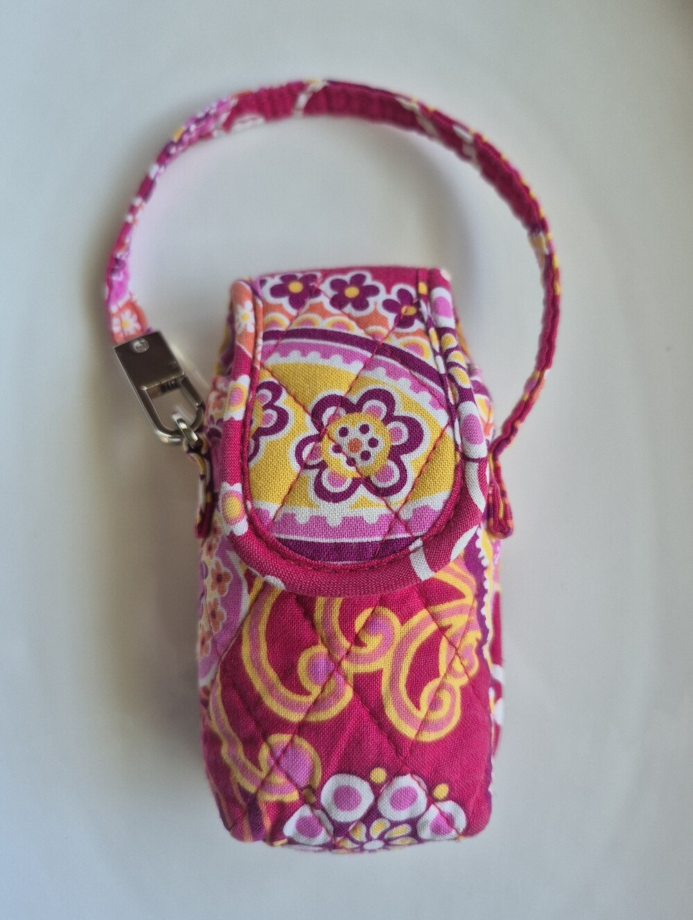 Vera Bradley Raspberry Fizz Vintage Cellphone Holder Keychain